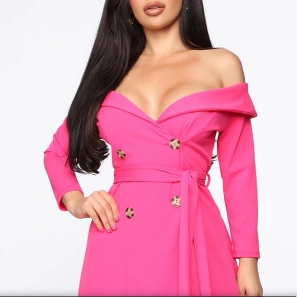 🆕 Fashion Nova “Take Me Away” High Low Ultra Pink Dress…NEW!!! Size Small - Picture 2 of 11